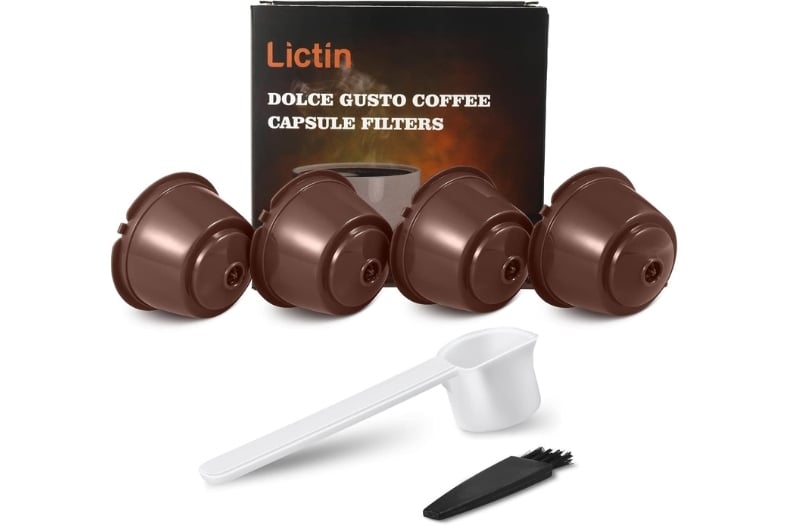 Lictin 4 pack cápsulas filtros de café recargables y reutilizables para cafetera Dolce Gusto